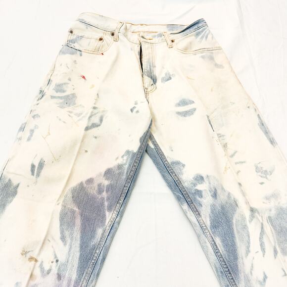 Levi's 560 Distressed Acid Wash Dyed Denim Jeans Size 33 x 32 - Picture 4 of 8